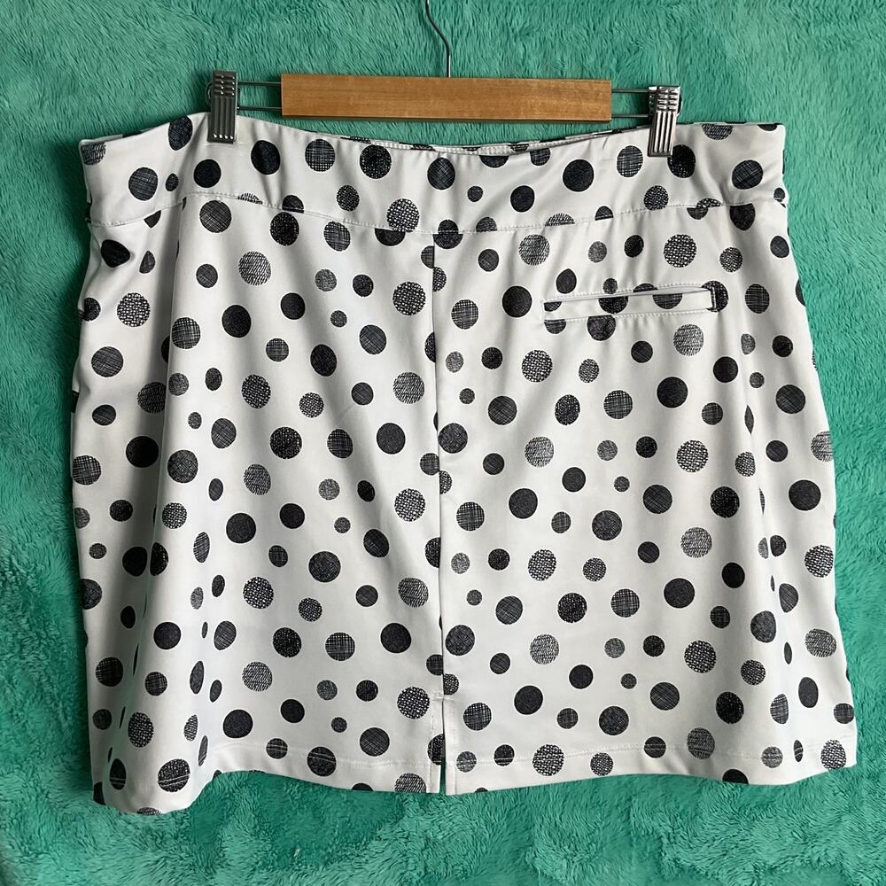 Coral Bay Golf Blouse and Skort Set White with Black Polka Dot Womens XL - Picture 10 of 16